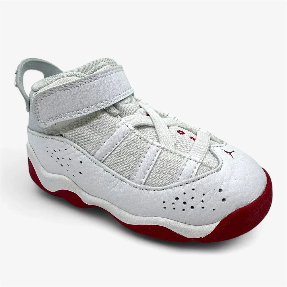 Jordan 6 Rings TD White Mystic Hibiscus Baby Toddler Size 8 Athletic Sneaker
